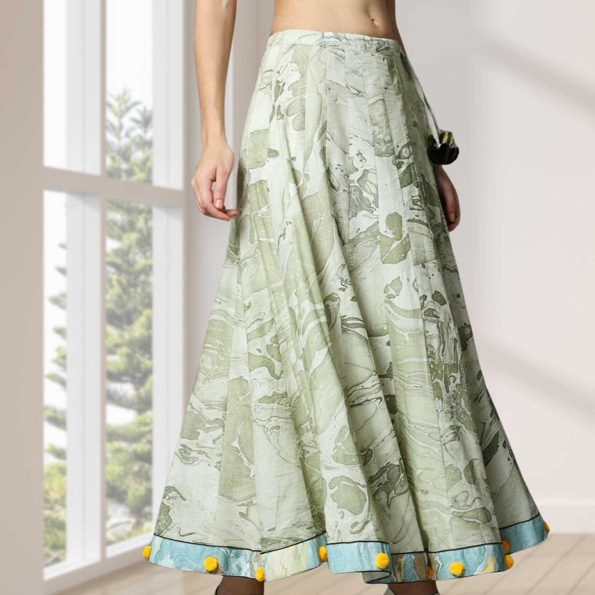 'Moana' Marble-dyed Pure Cotton Kali Skirt