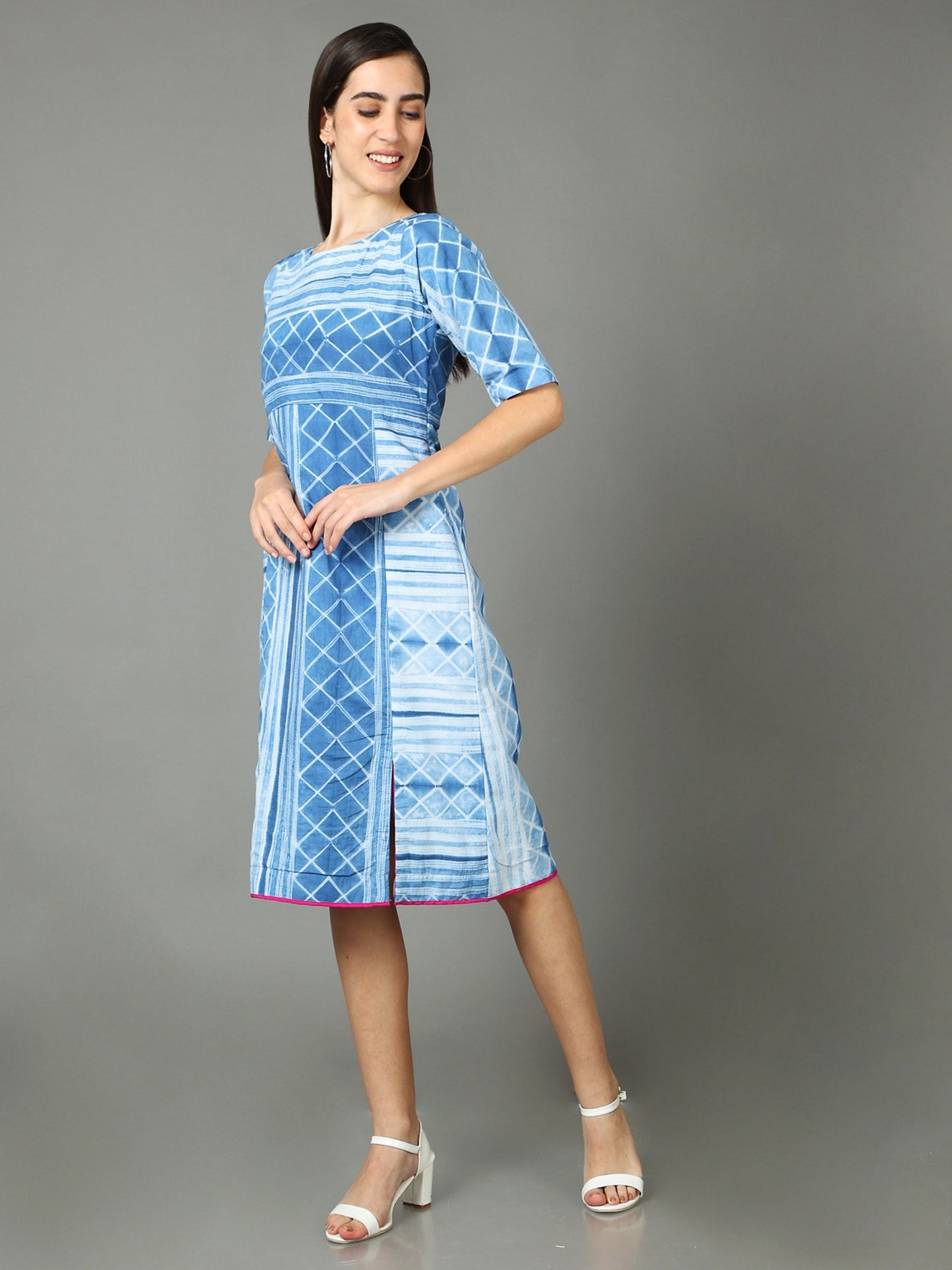 'Lapis' Hand-dyed Shibori Pure Cotton Dress