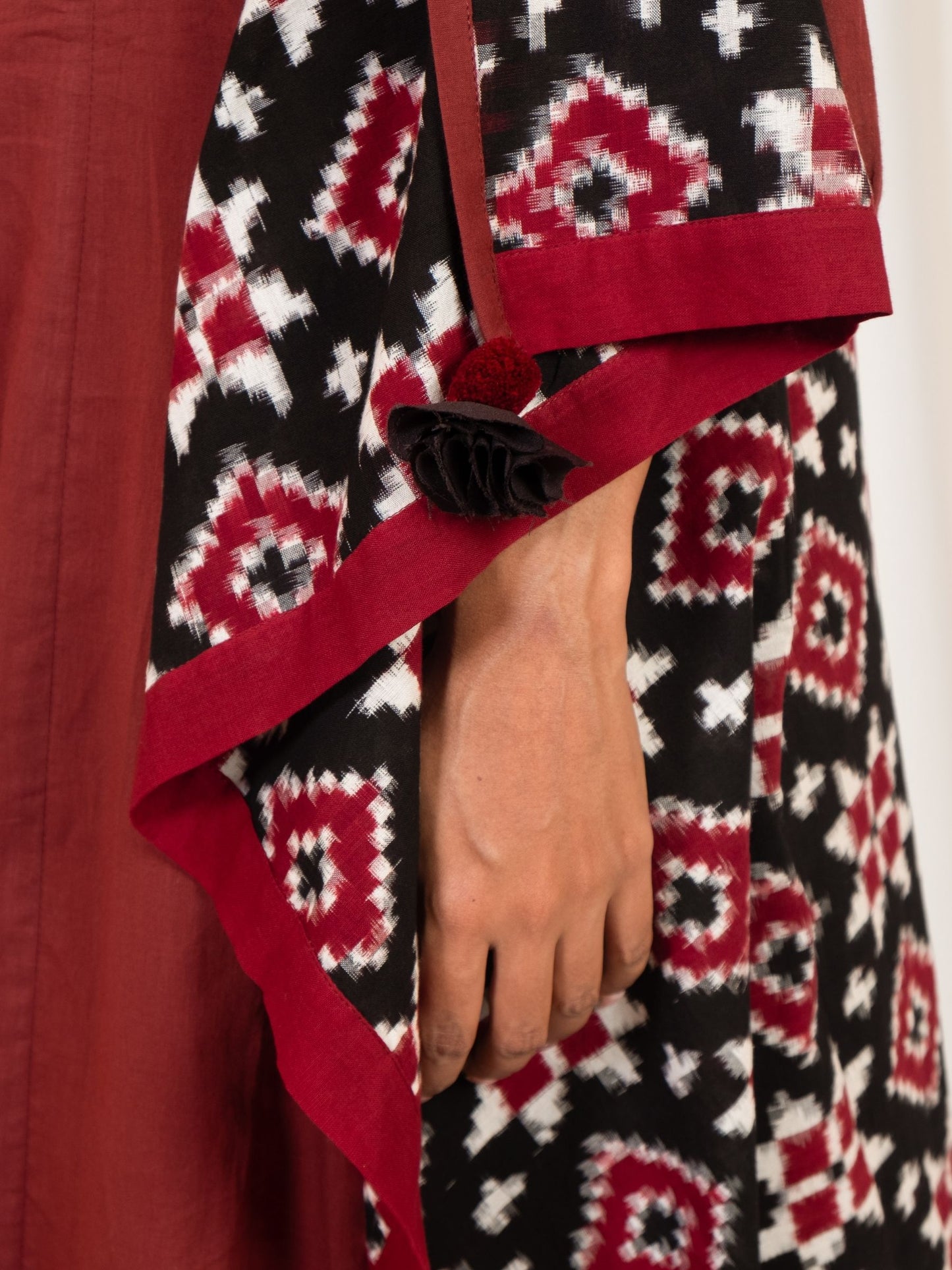 'Nora' Handloom Double Ikat Pure Cotton Shrug