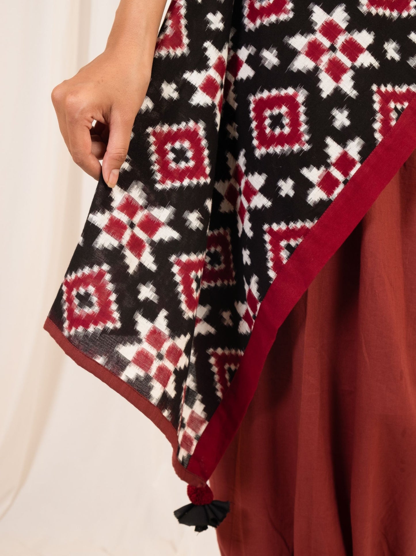 'Nora' Handloom Double Ikat Pure Cotton Shrug