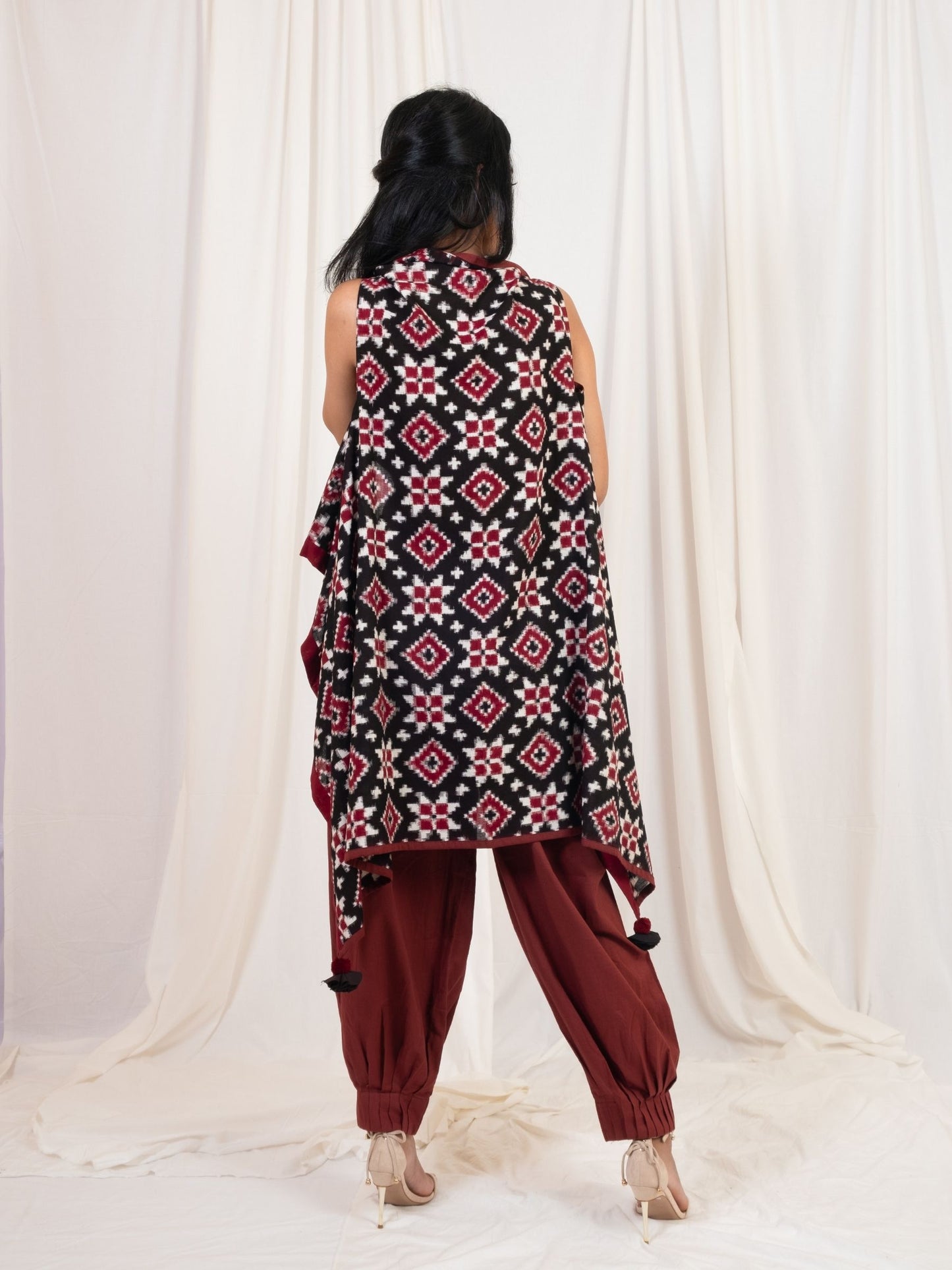 'Nora' Handloom Double Ikat Pure Cotton Shrug