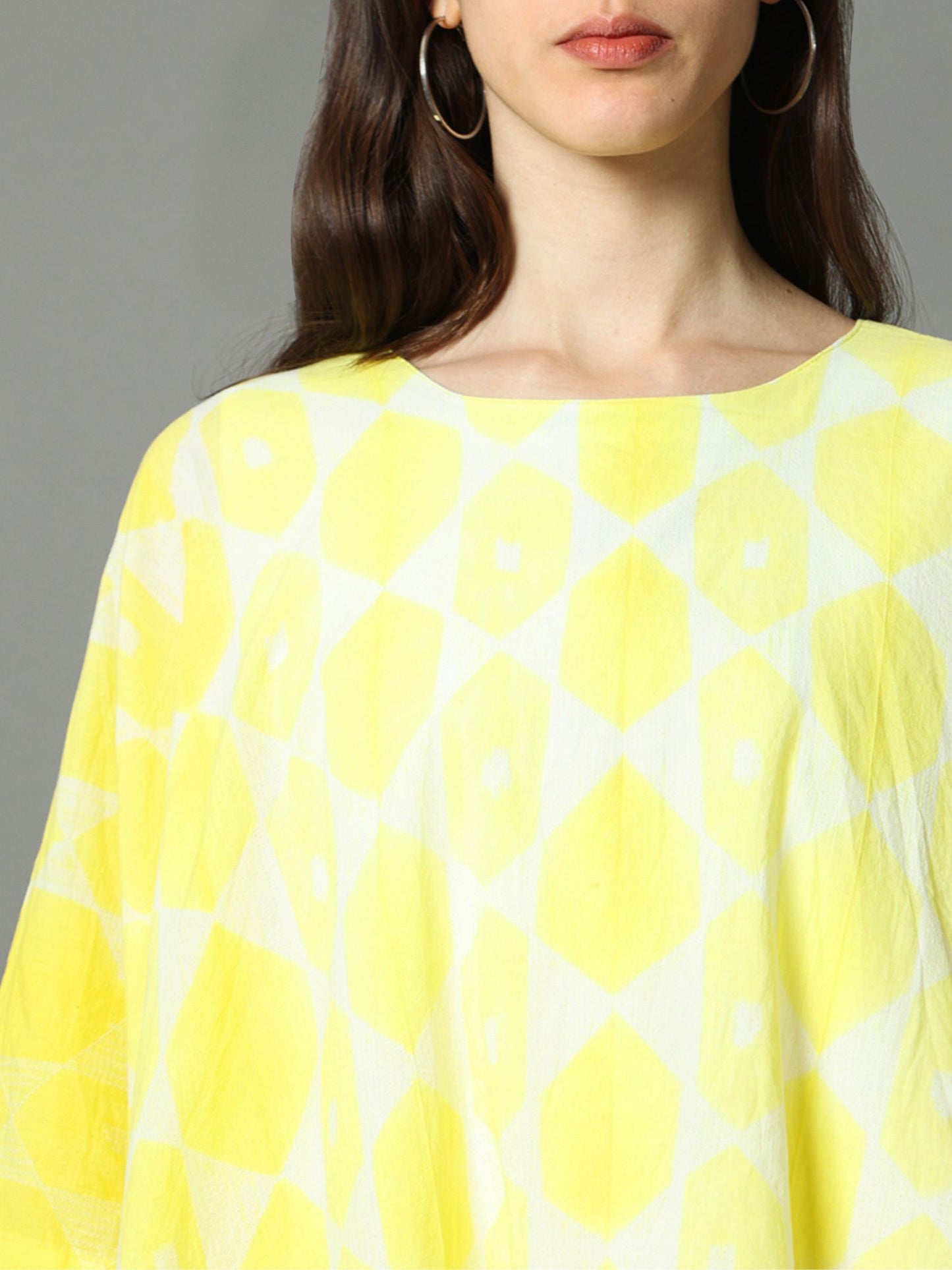 'Pinacolada' Hand-dyed Shibori Pure Cotton Poncho Top