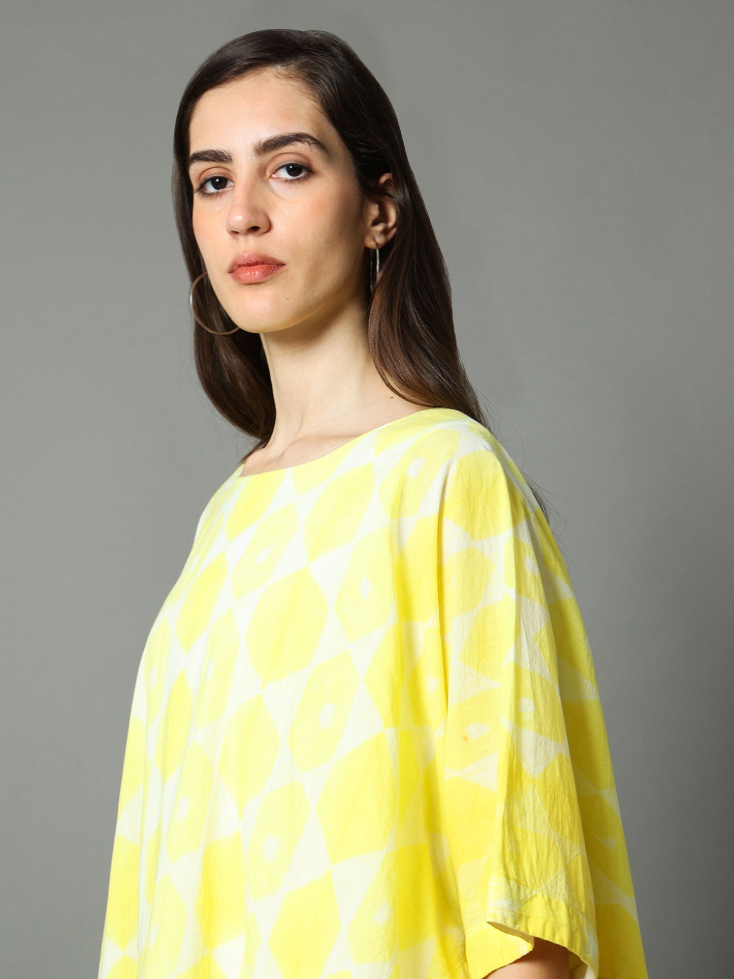 'Pinacolada' Hand-dyed Shibori Pure Cotton Poncho Top