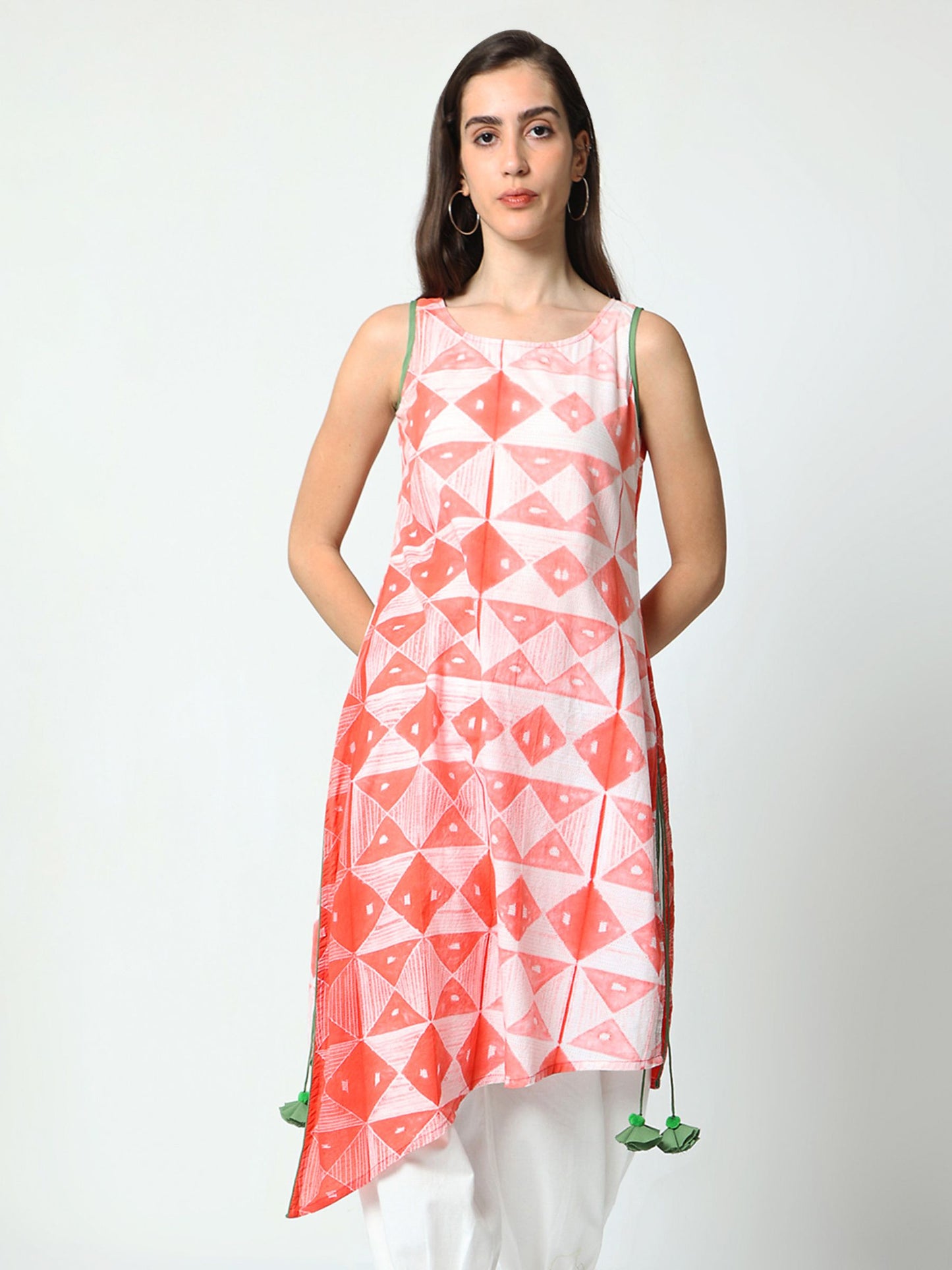 'Poppy' Hand-dyed Shibori Vegan Silk Tunic