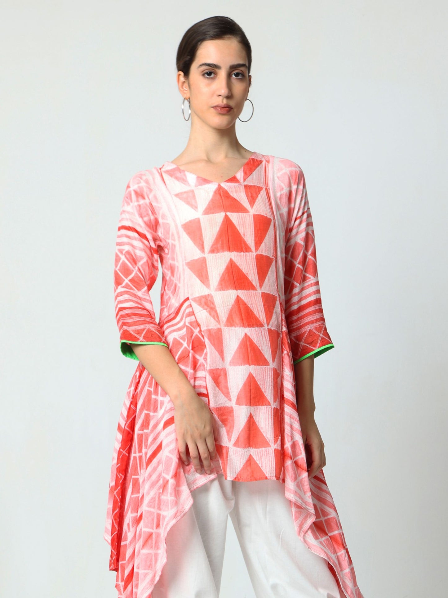 'Samah' Hand-dyed Shibori Vegan Silk Tunic