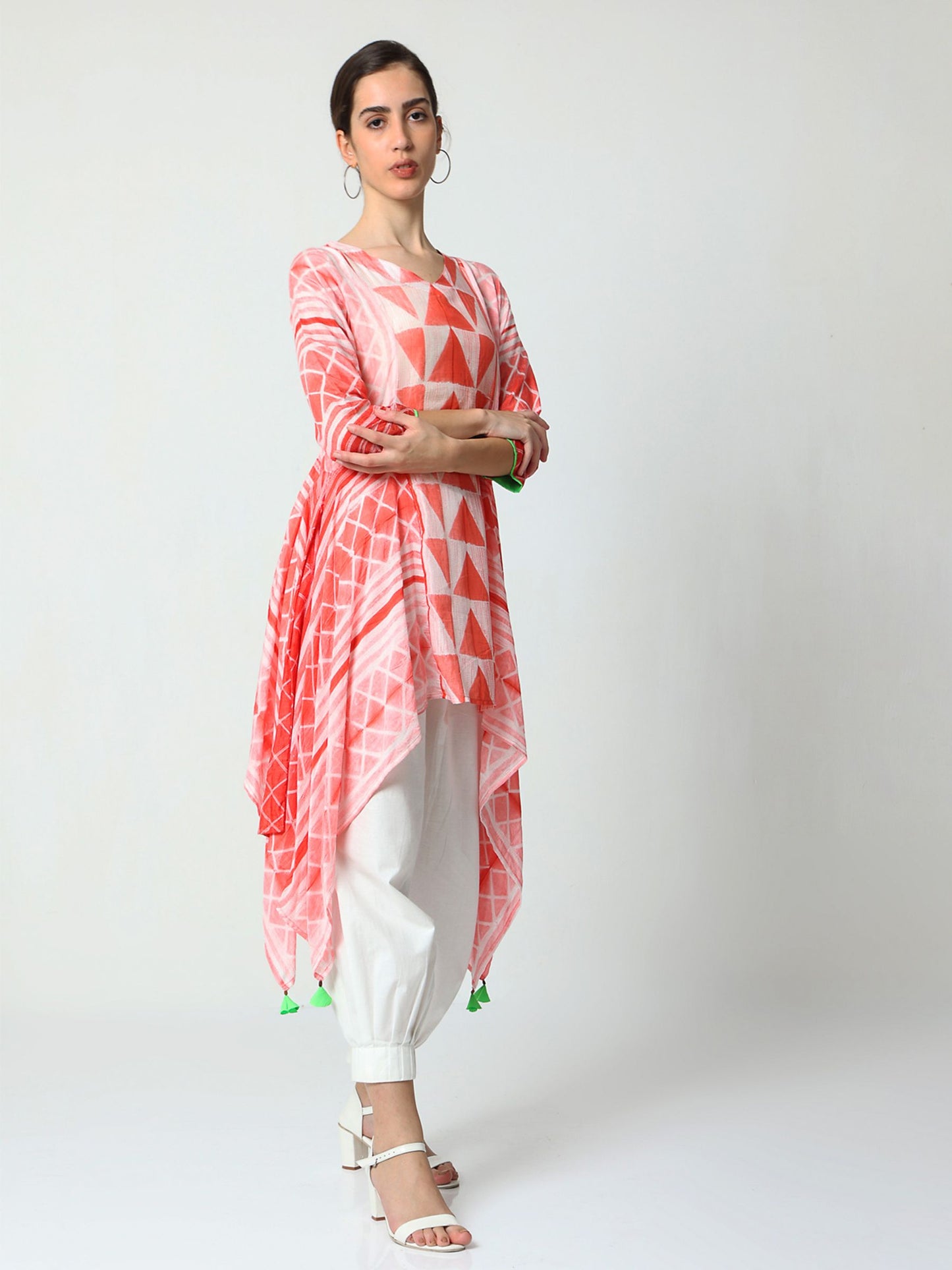 'Samah' Hand-dyed Shibori Vegan Silk Tunic