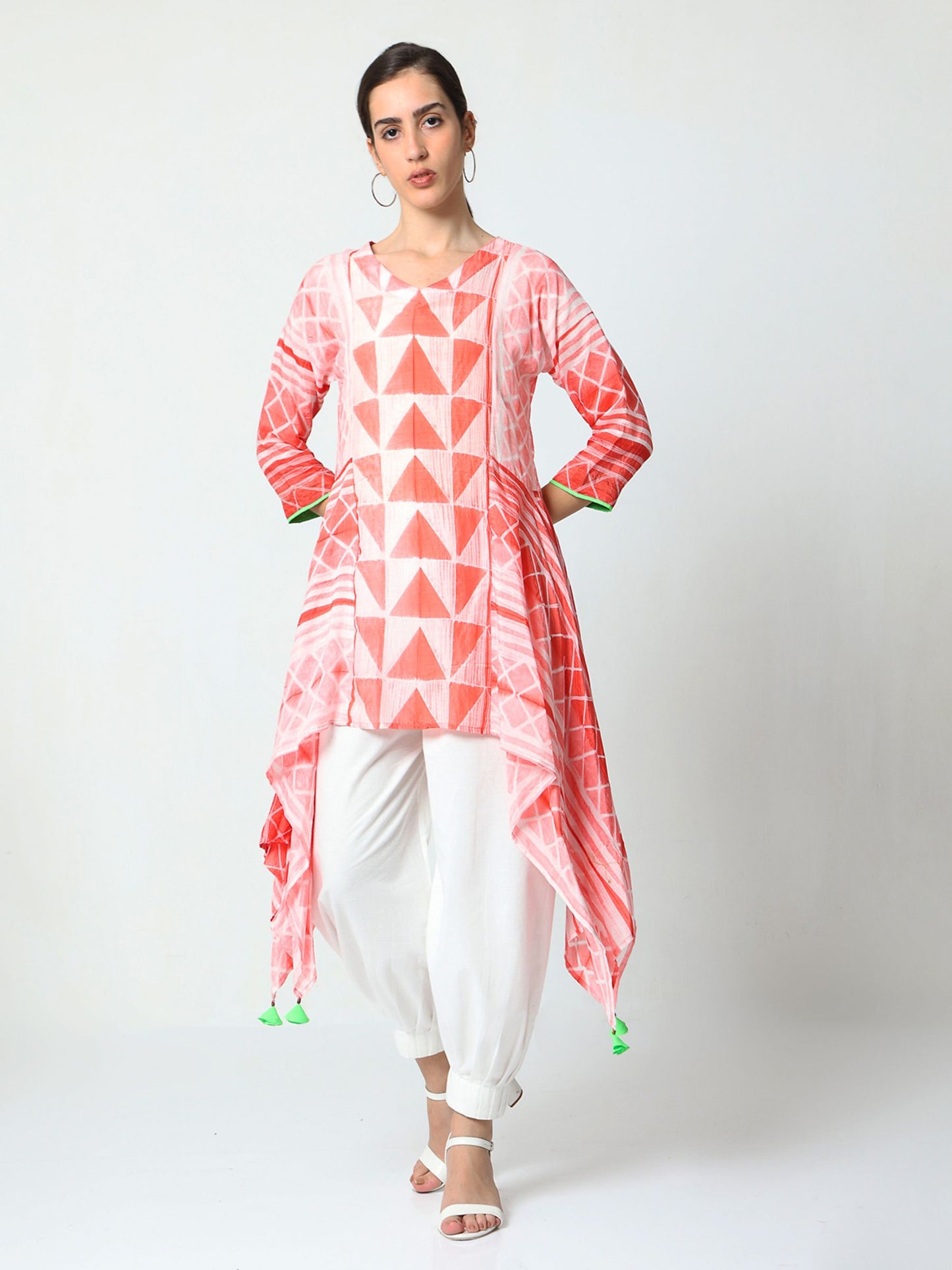 'Samah' Hand-dyed Shibori Vegan Silk Tunic