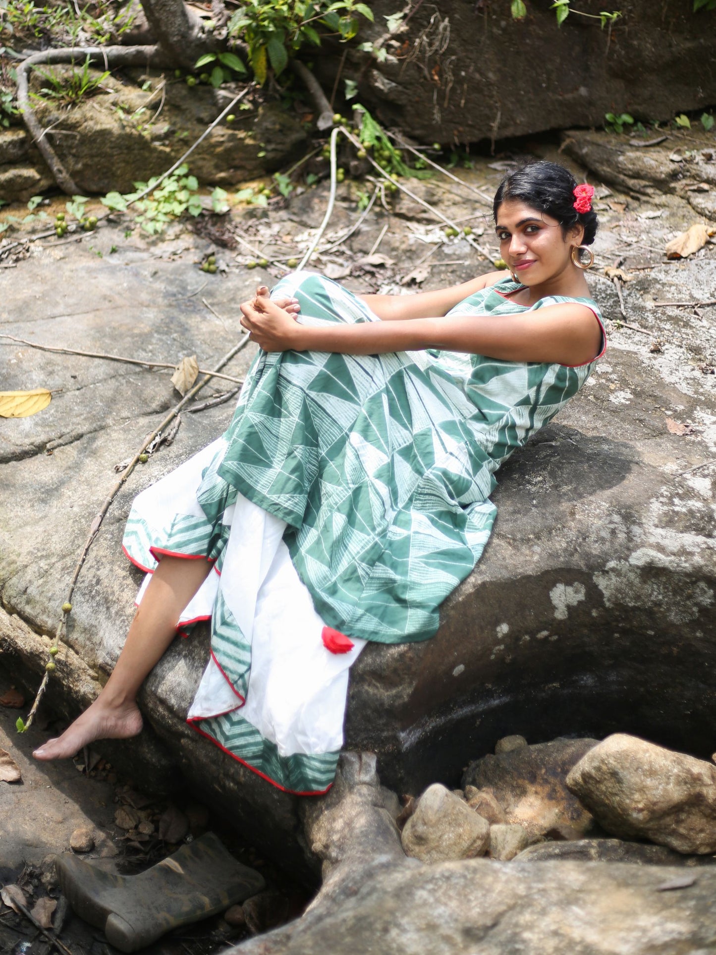 'Samara' Hand-dyed Shibori Pure Cotton Dress