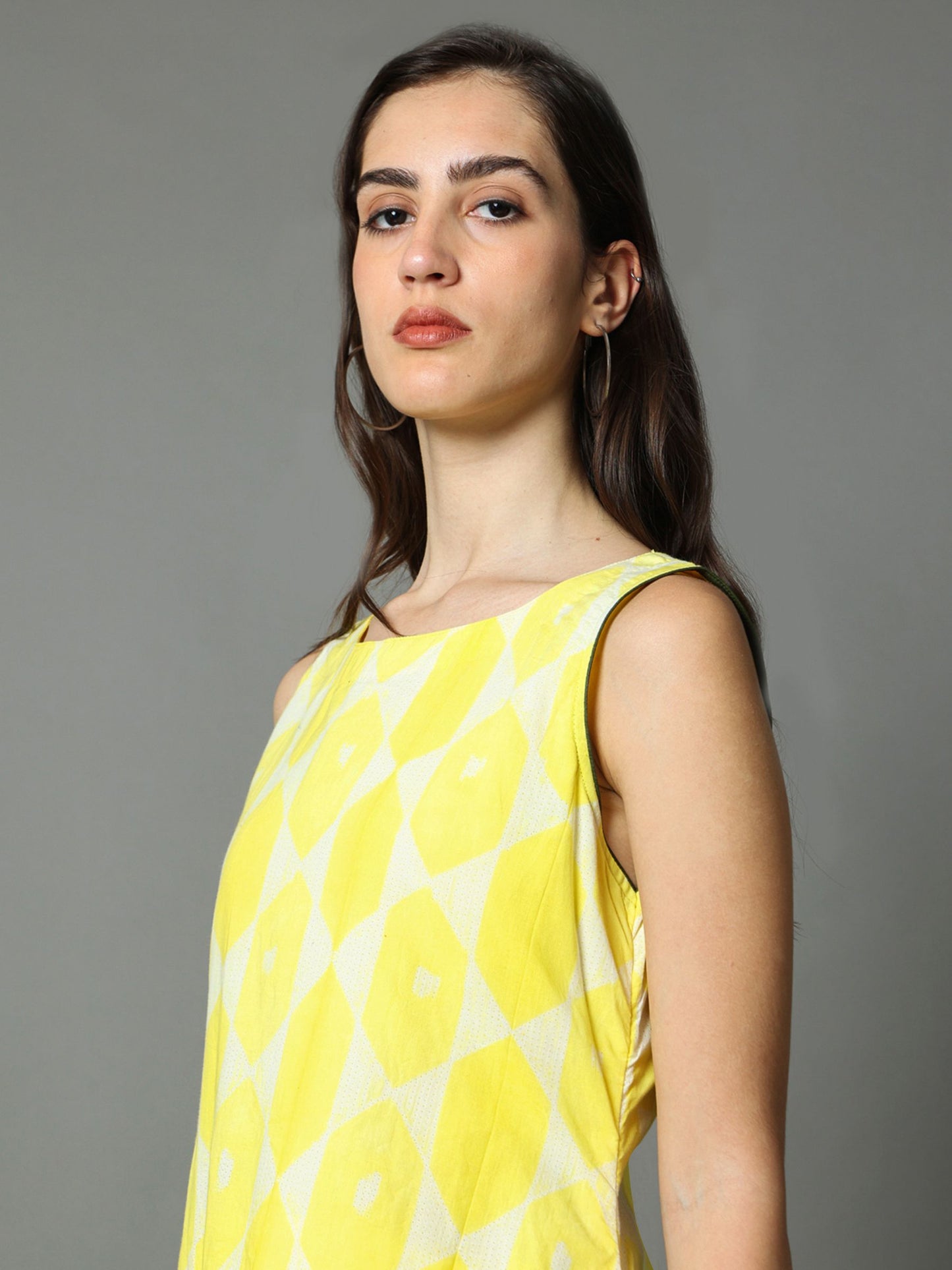 'Tuscan Sun' Hand-dyed Shibori Pure Cotton Layered Dress