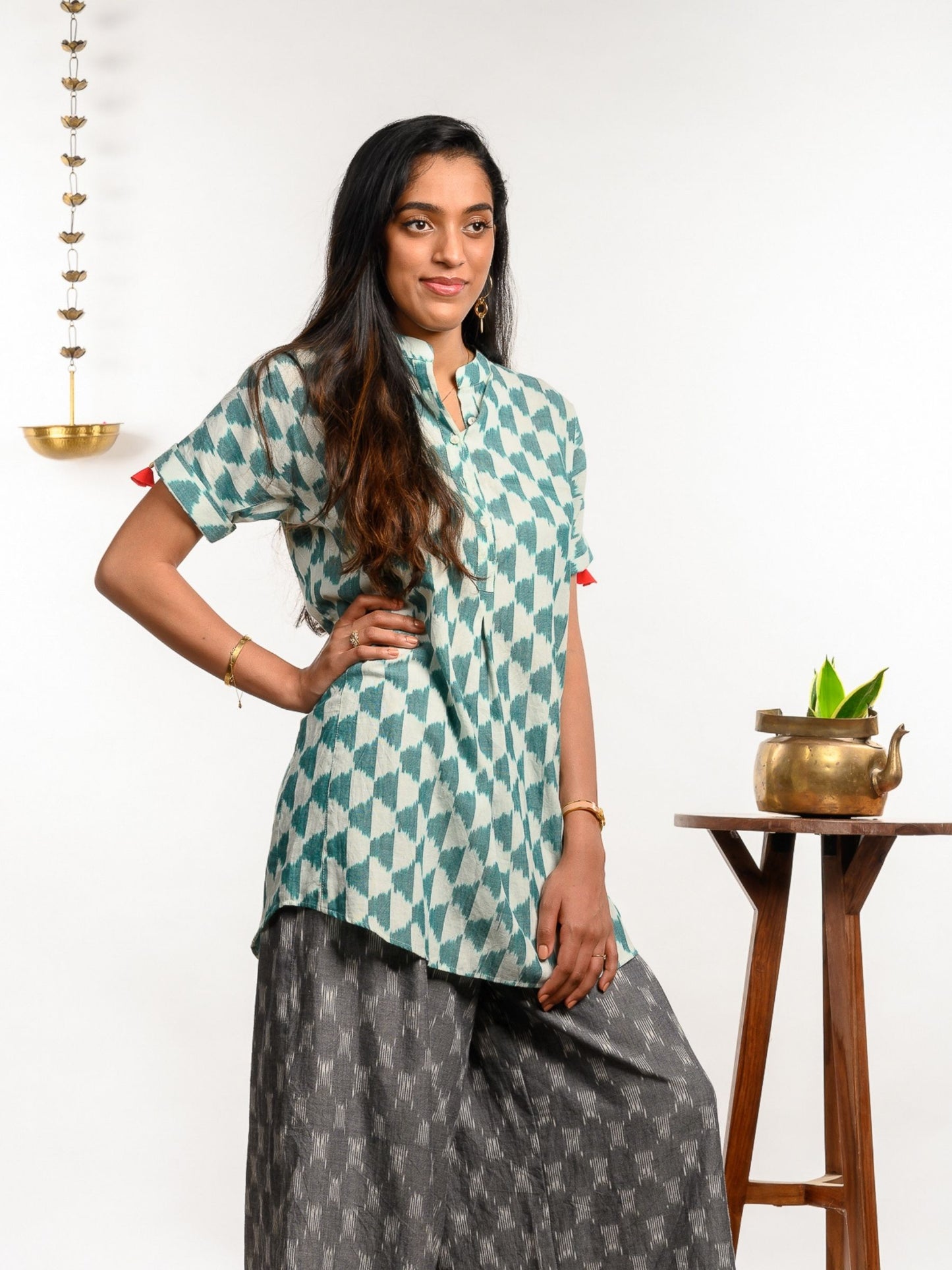 'Veda' Handwoven Ikat Pure Cotton Tunic
