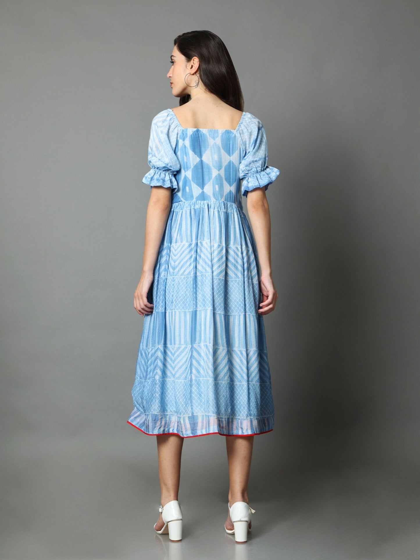 'Zara' Hand-dyed Shibori Vegan Silk Dress