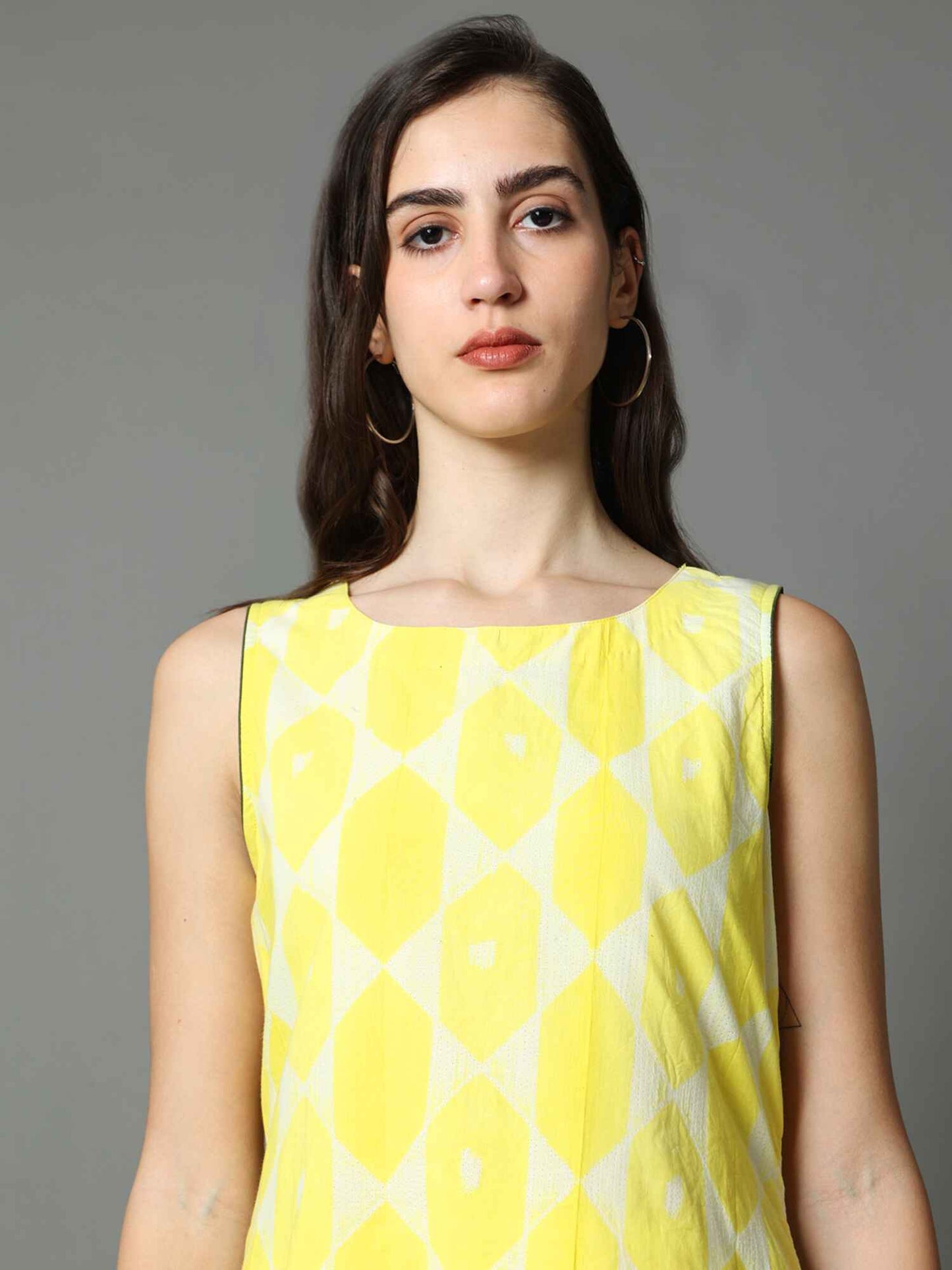 'Tuscan Sun' Hand-dyed Shibori Pure Cotton Layered Dress