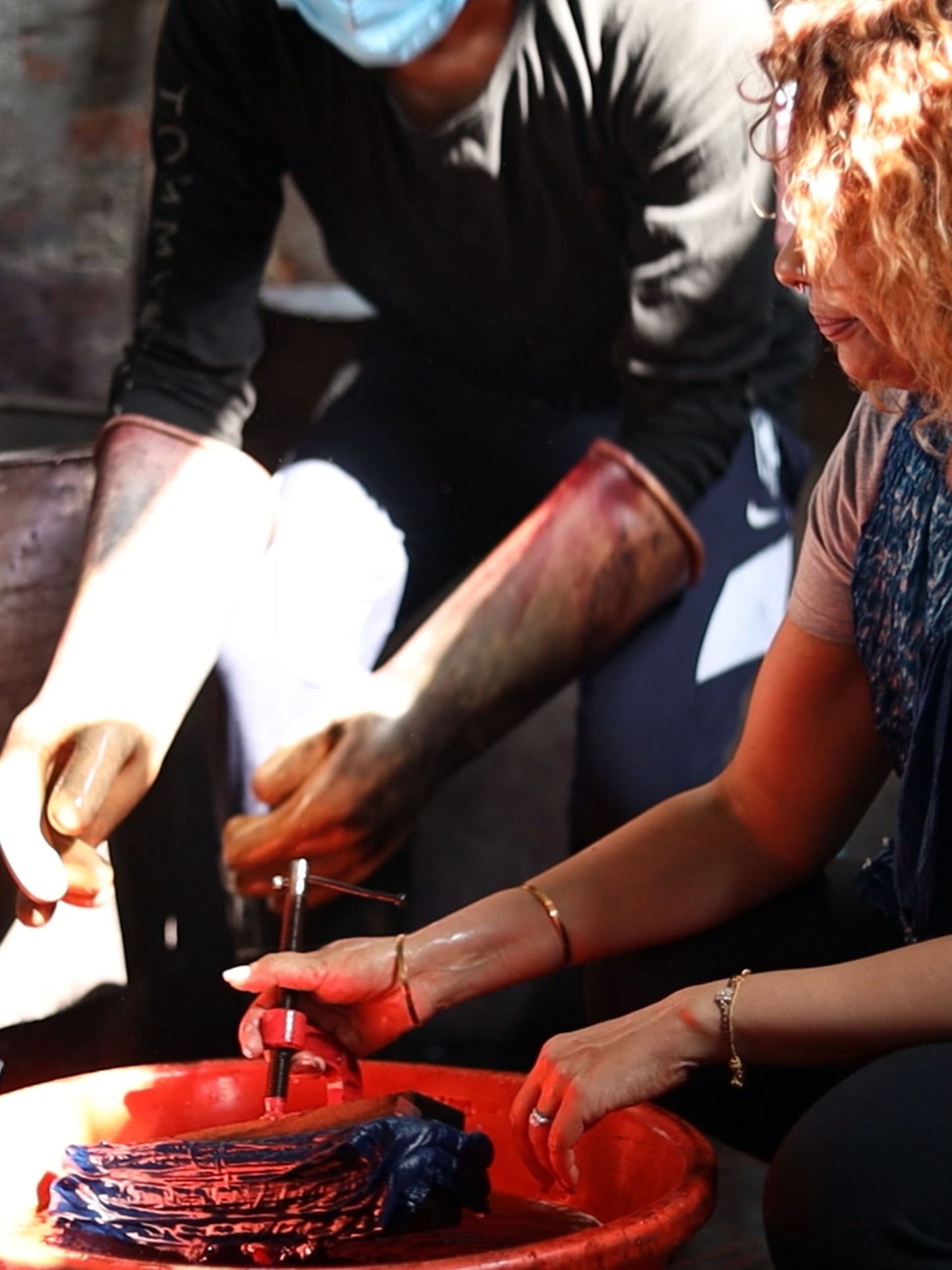 'Mila' Cowl Neck Hand-dyed Shibori Vegan Silk Dress