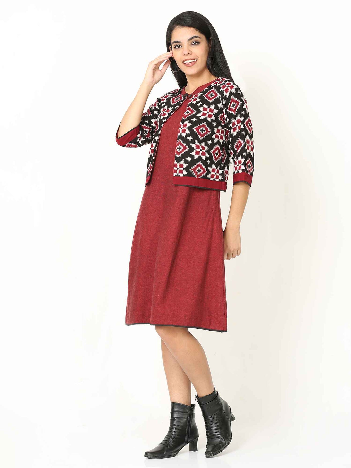 'Amala' Handloom Double Ikat Pure Cotton Jacket