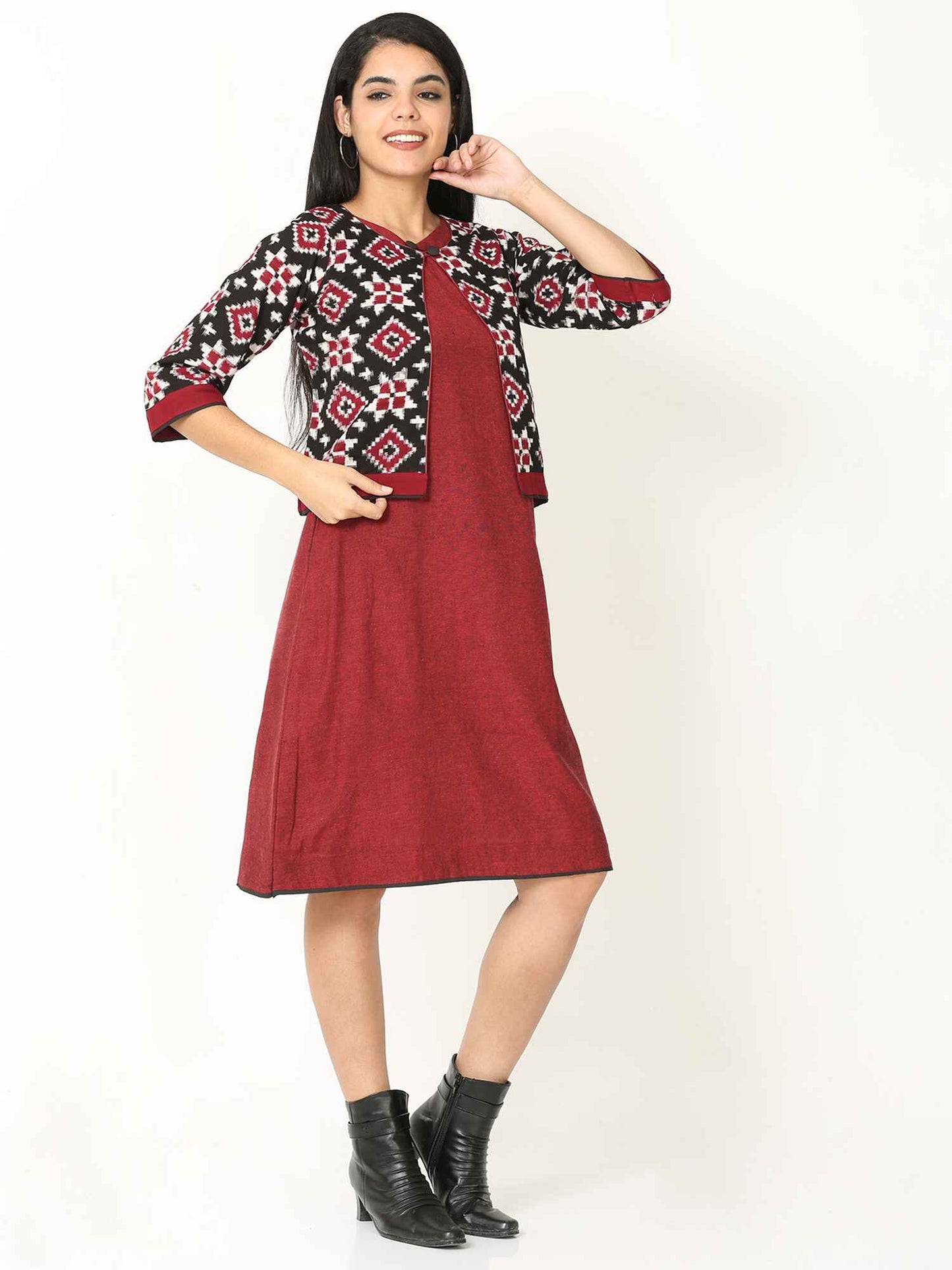 'Amala' Handloom Double Ikat Pure Cotton Jacket