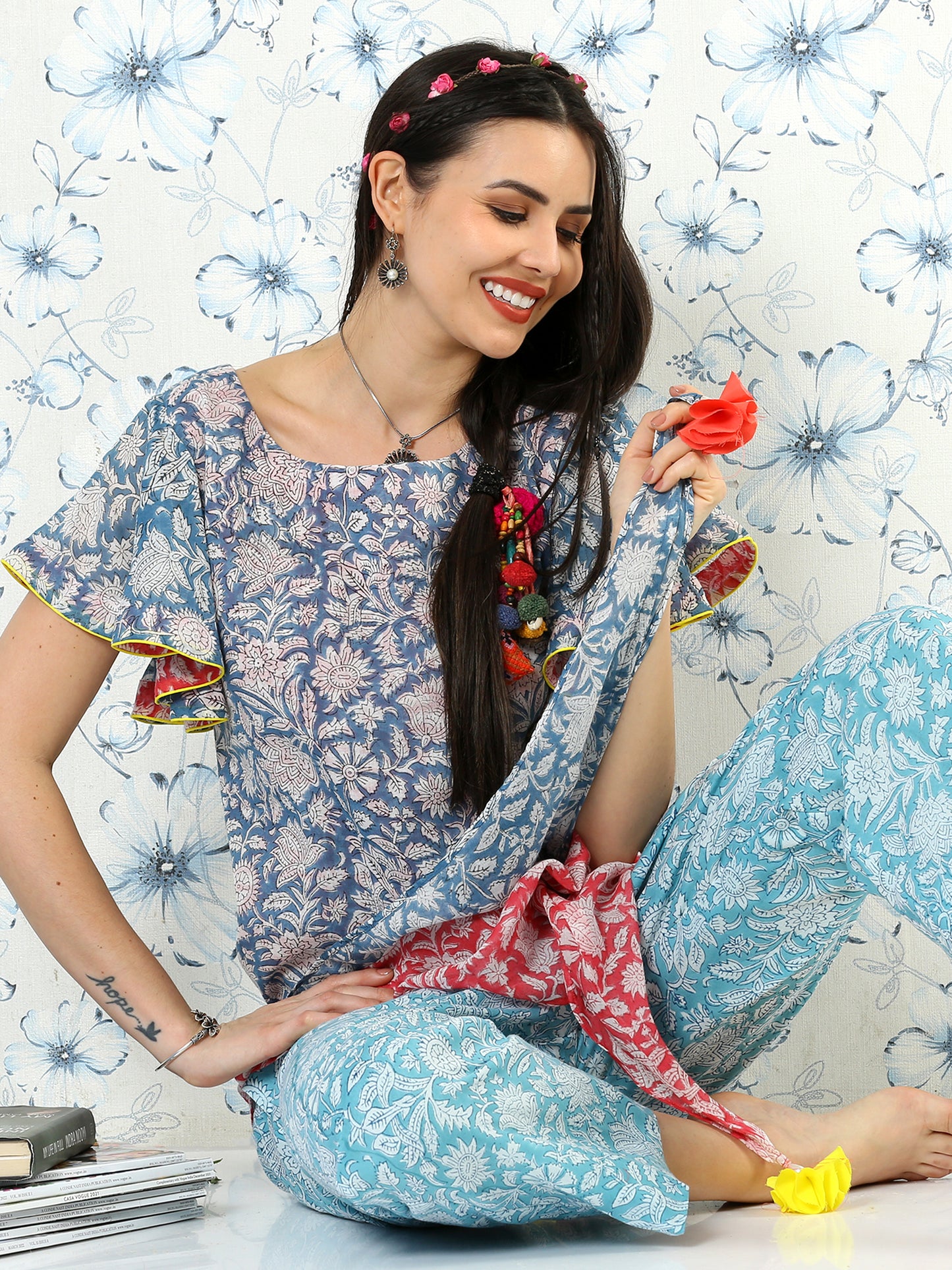 Asymmetric Floral Top
