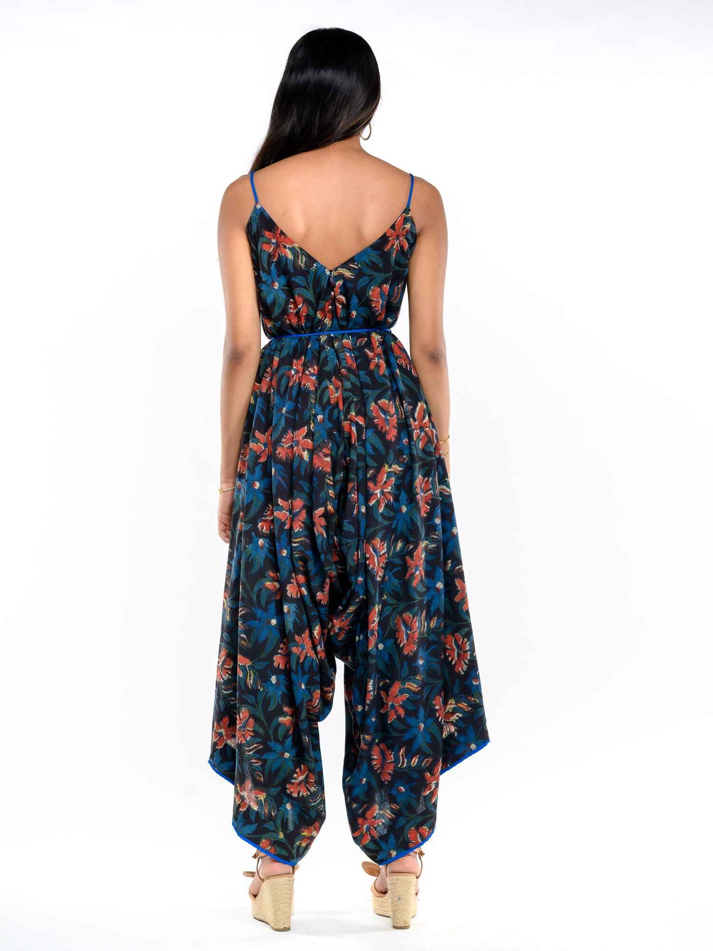 'Layla' Dabu Blockprinted Pure Cotton Jumpsuit