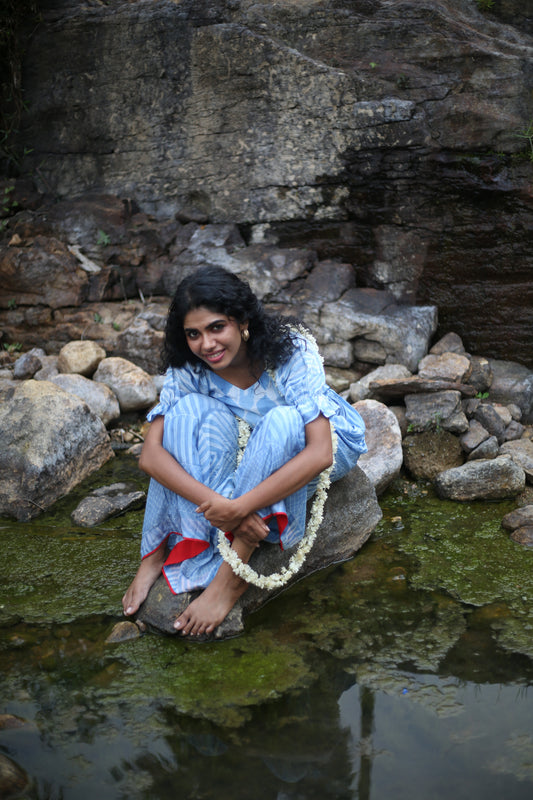 'Zara' Hand-dyed Shibori Vegan Silk Dress