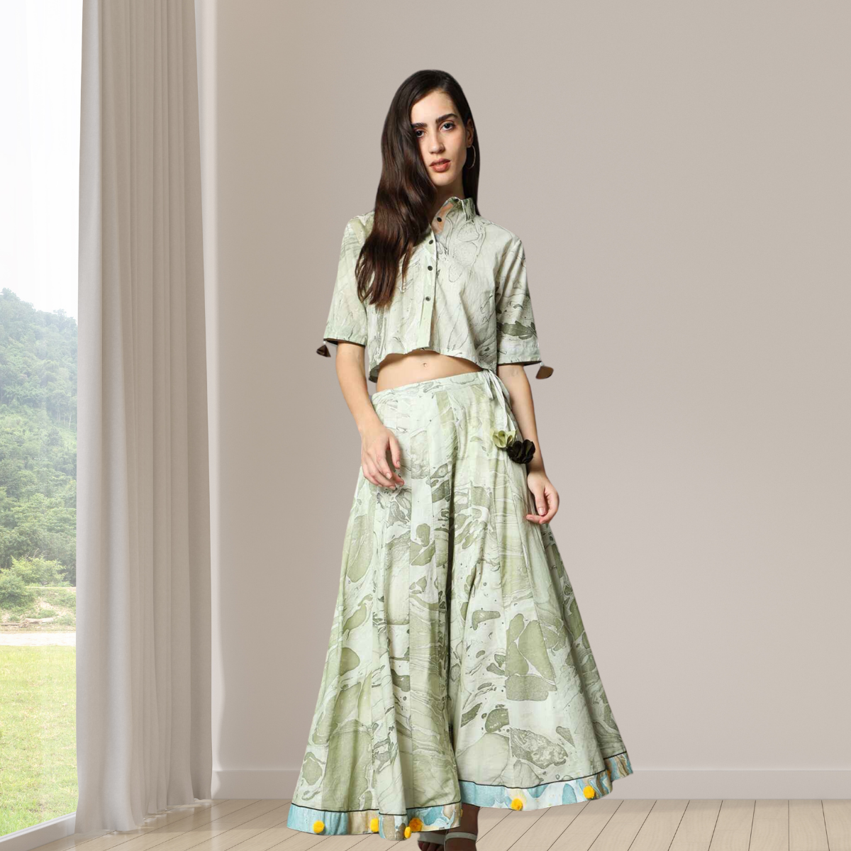 'Moana' Marble-dyed Pure Cotton Kali Skirt