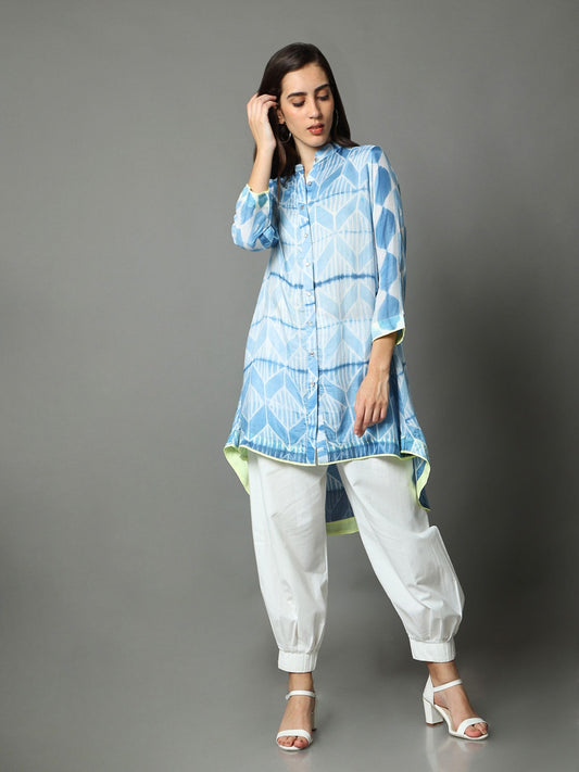 'Aasman' Hand-dyed Shibori Vegan Silk Tunic