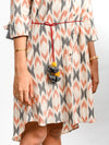 'Amaltas' Button-down Handwoven Ikat Pure Cotton Dress