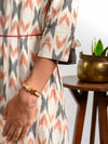 'Amaltas' Button-down Handwoven Ikat Pure Cotton Dress