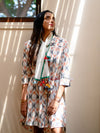'Amaltas' Button-down Handwoven Ikat Pure Cotton Dress