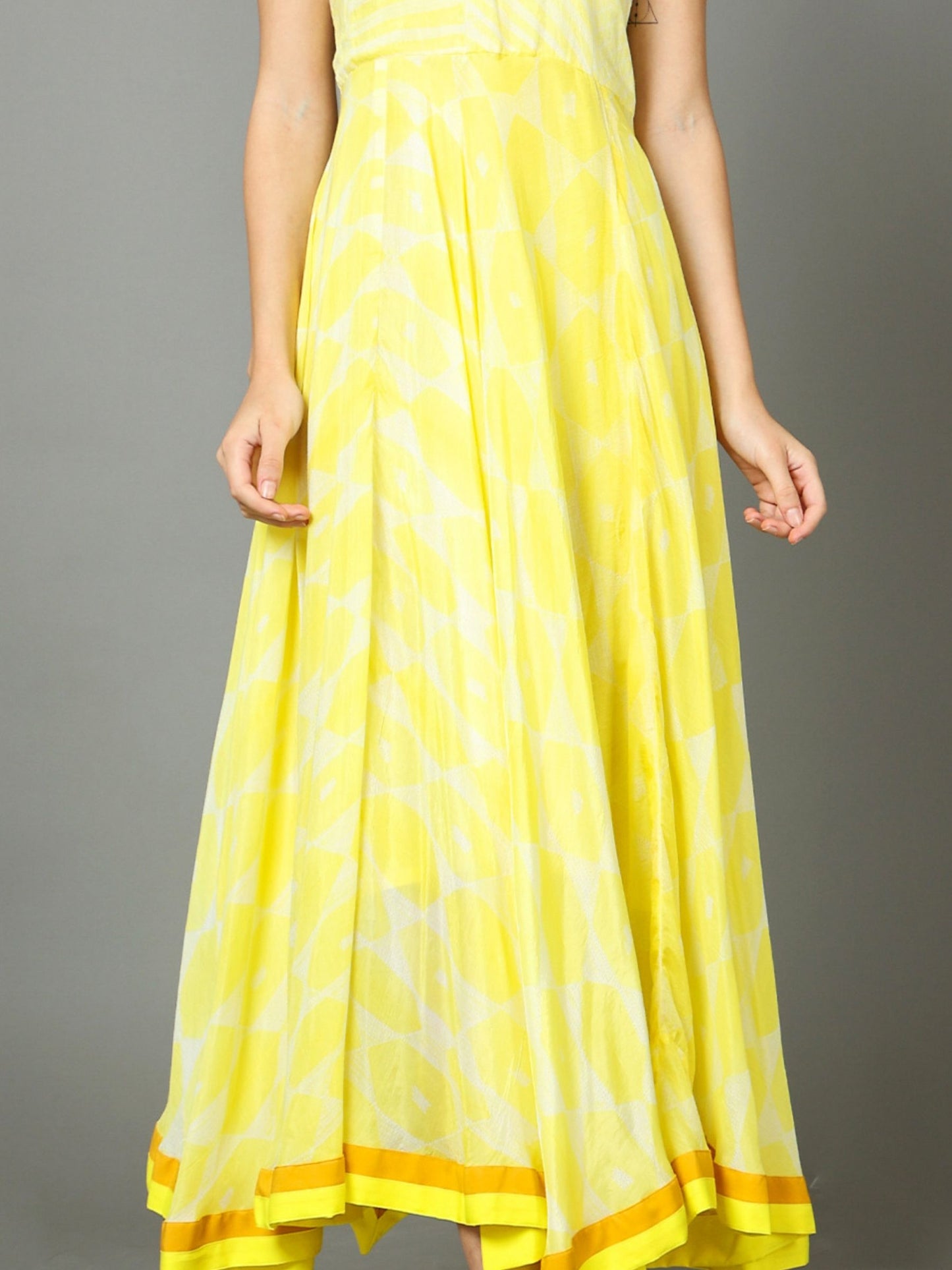 'Amara' Hand-dyed Shibori Vegan Silk Halter Dress