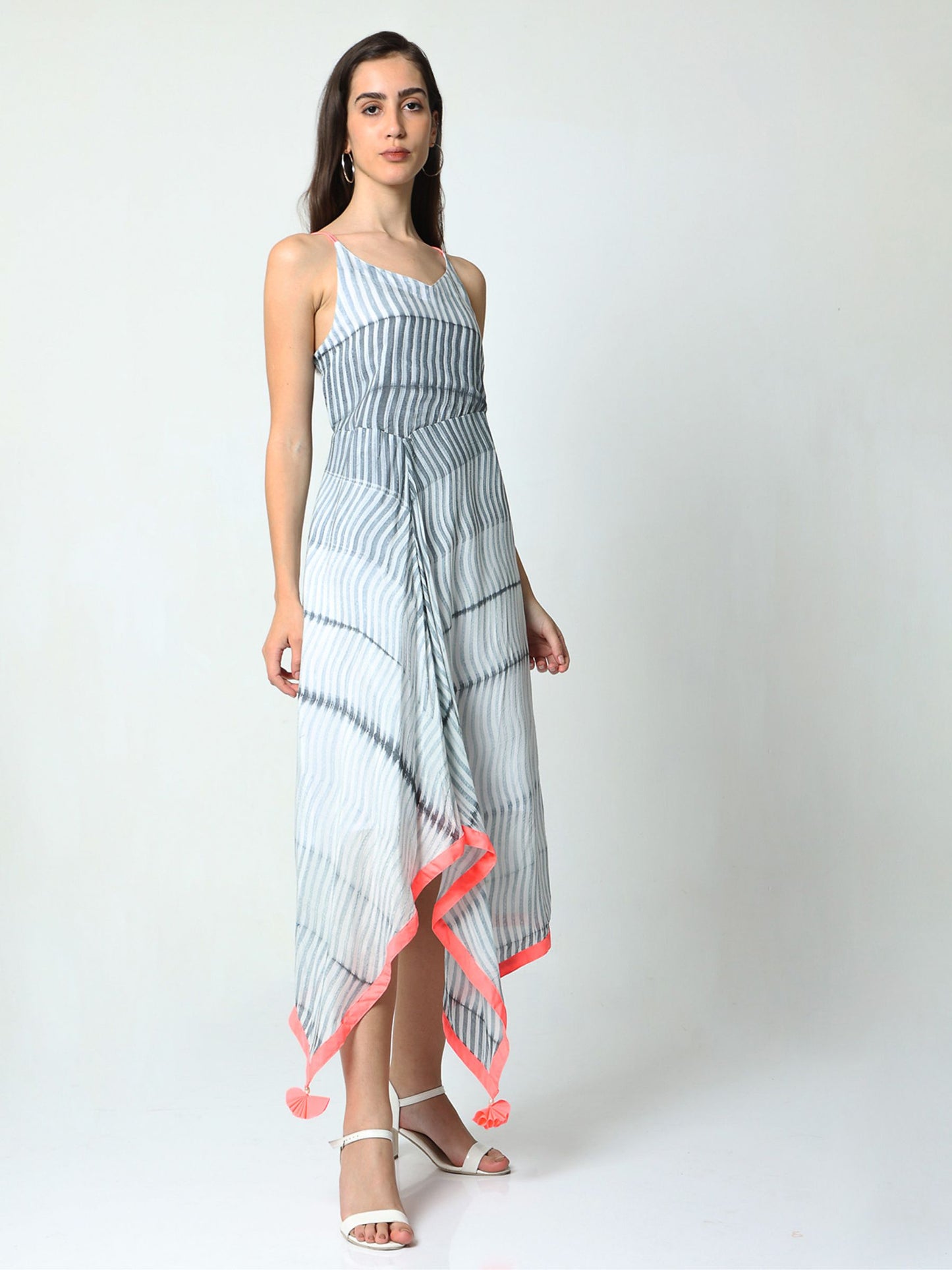 'Aria' Hand-dyed Shibori Vegan Silk High-low Dress