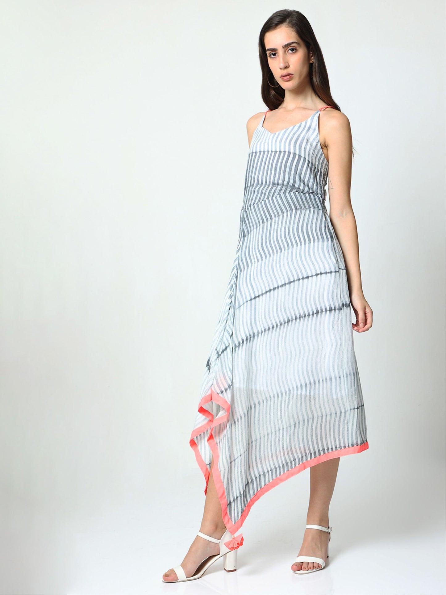 'Aria' Hand-dyed Shibori Vegan Silk High-low Dress