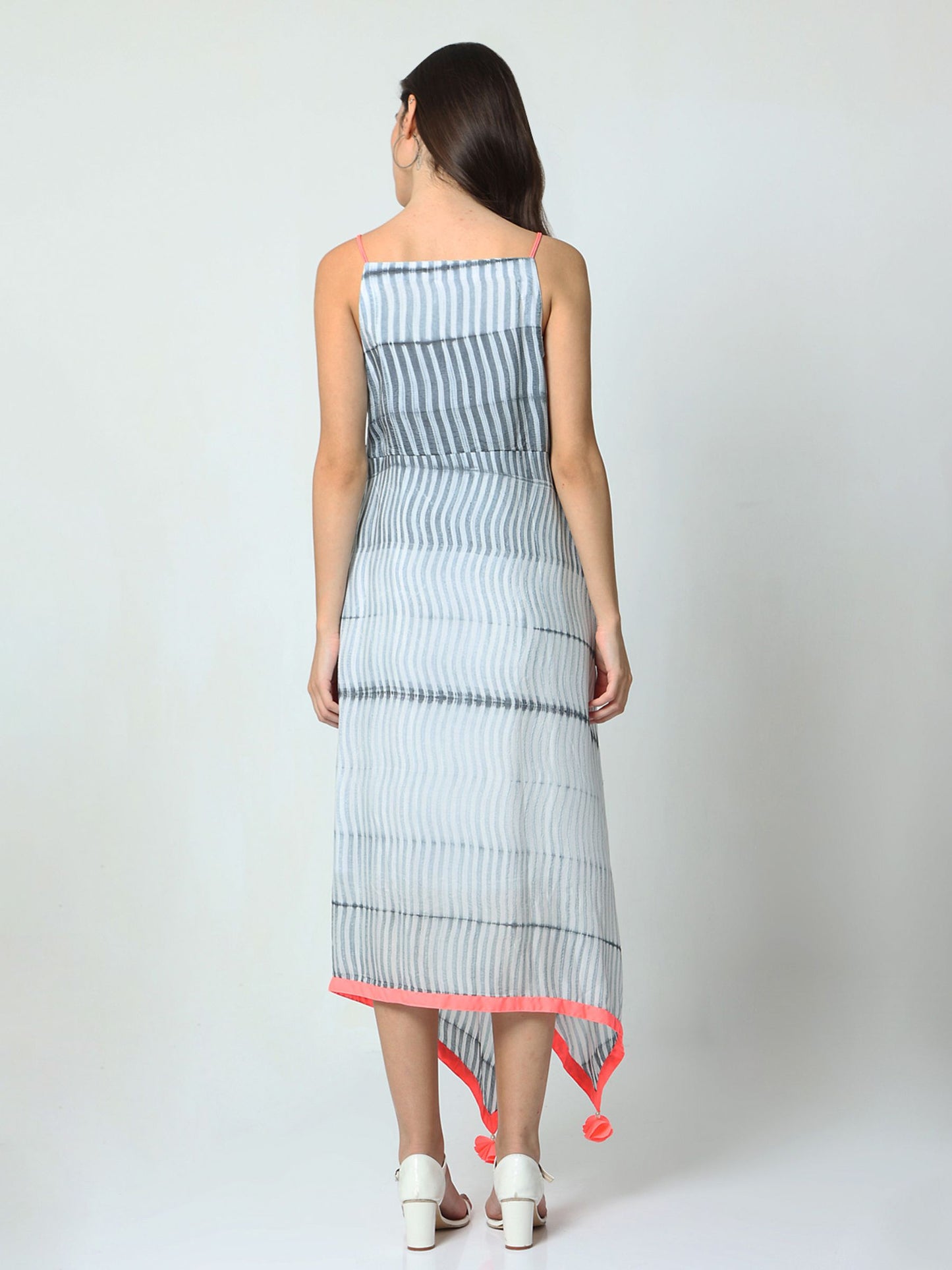 'Aria' Hand-dyed Shibori Vegan Silk High-low Dress