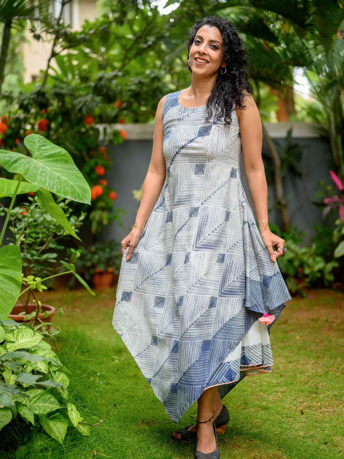 'Aurora' Hand-dyed Shibori Pure Cotton Dress