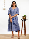 'Bluebell' Handwoven Ikat Pure Cotton Kaftan