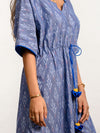 'Bluebell' Handwoven Ikat Pure Cotton Kaftan