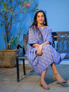 'Bluebell' Handwoven Ikat Pure Cotton Kaftan
