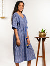 'Bluebell' Handwoven Ikat Pure Cotton Kaftan