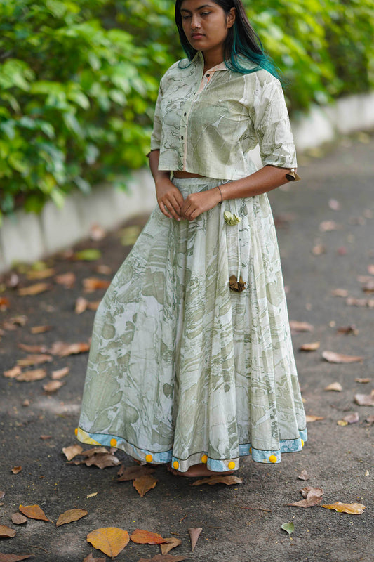 'Maria' Marble-dyed Pure Cotton Crop Top