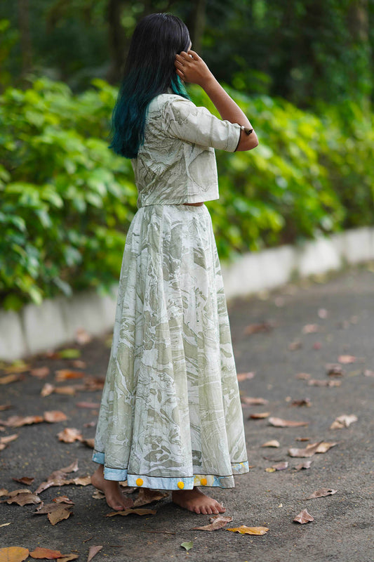'Moana' Marble-dyed Pure Cotton Kali Skirt