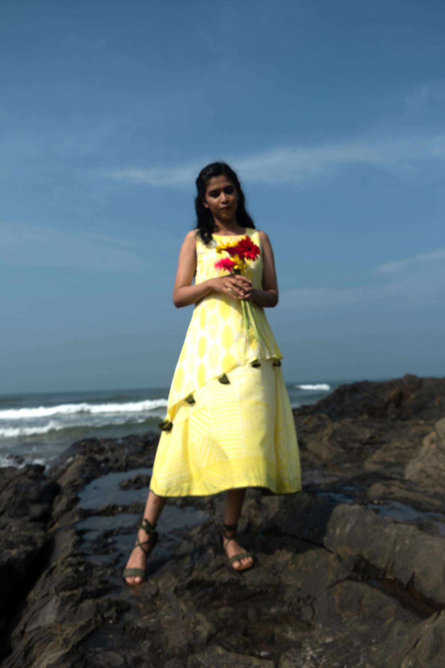 Tuscan Sun Hand-dyed Shibori Layered Dress