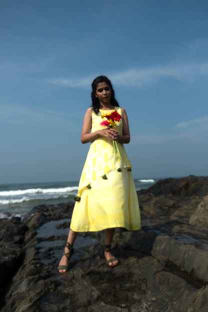 Tuscan Sun Hand-dyed Shibori Layered Dress