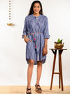 'Dove' Handwoven Ikat Pure Cotton Dress