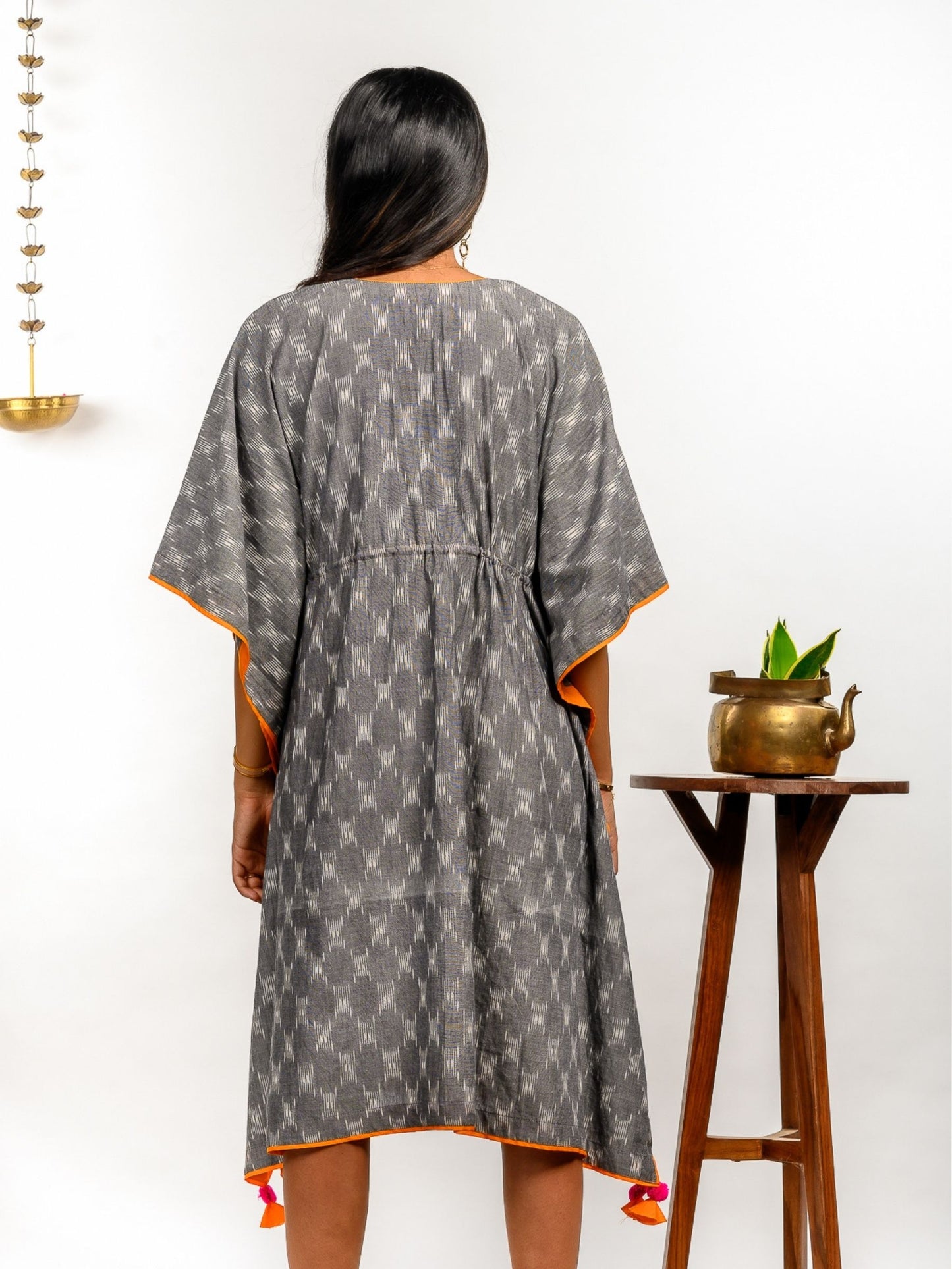 'Ember' Handwoven Ikat Pure Cotton Kaftan