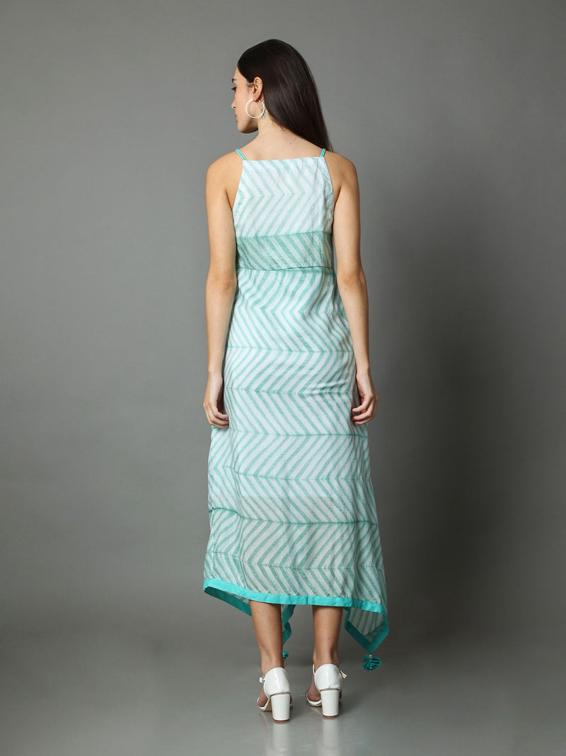 'Inaaya' Hand-dyed Shibori Vegan Silk High-low Dress