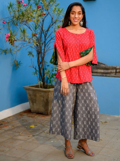 'June' Handwoven Ikat Pure Cotton Top