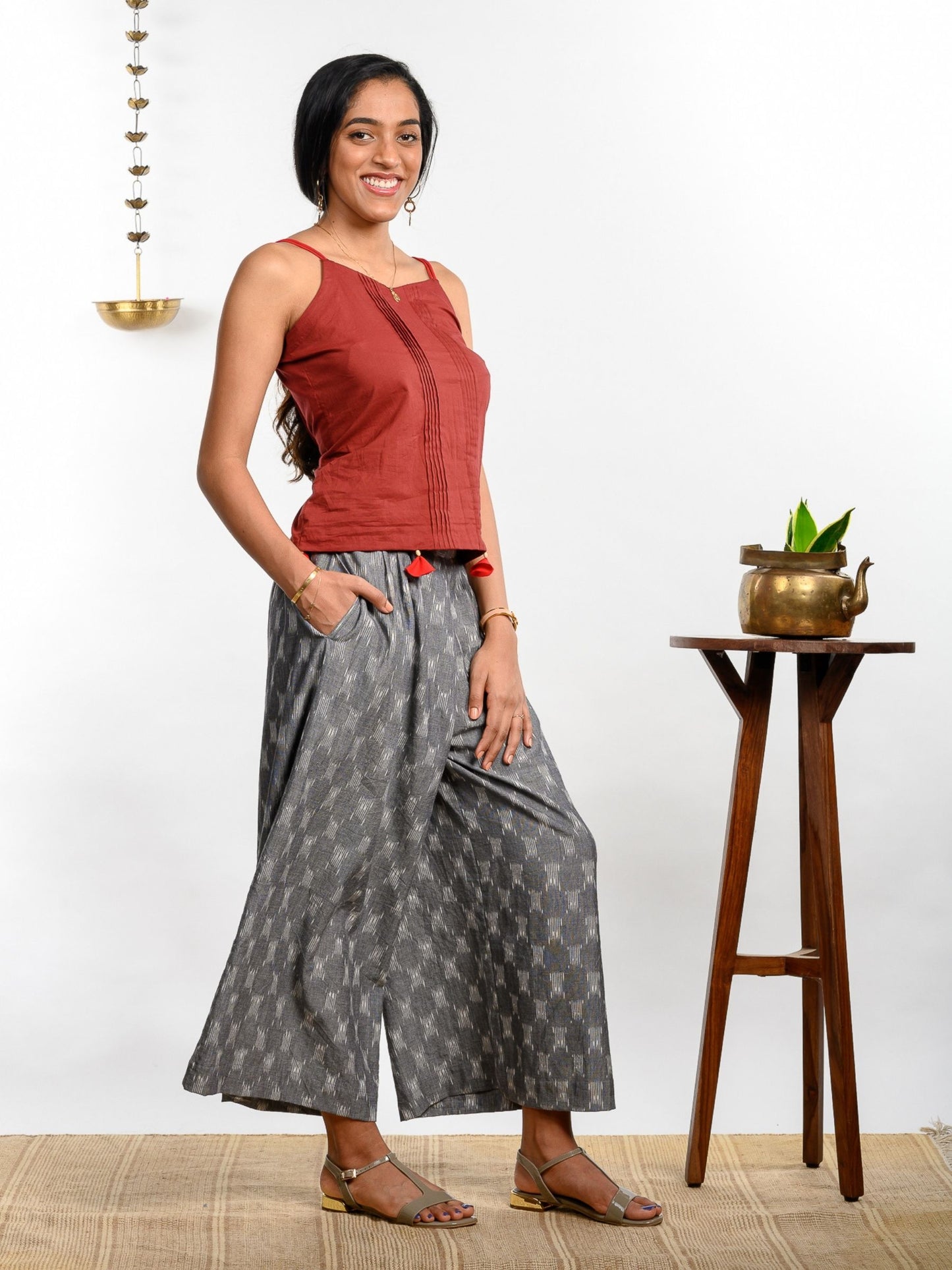 'Juniper' Handwoven Ikat Pure Cotton Culottes