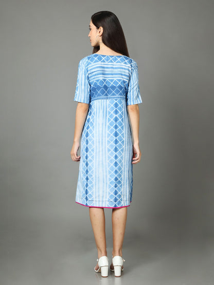 'Lapis' Hand-dyed Shibori Pure Cotton Dress