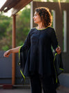'Midnight Rose' Pure Cotton Top with Butterfly Sleeves