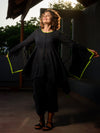 'Midnight Rose' Pure Cotton Top with Butterfly Sleeves