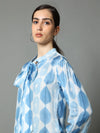 'Neel' Hand-dyed Shibori Vegan Silk Shirt Blouse