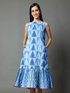 'Nilofer' Hand-dyed Shibori Pure Cotton Frill Dress